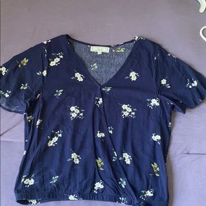 Flowery thin blouse